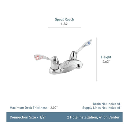 Double Handle Centerset Bathroom Faucet from the M-BITION Collection (Valve Included)