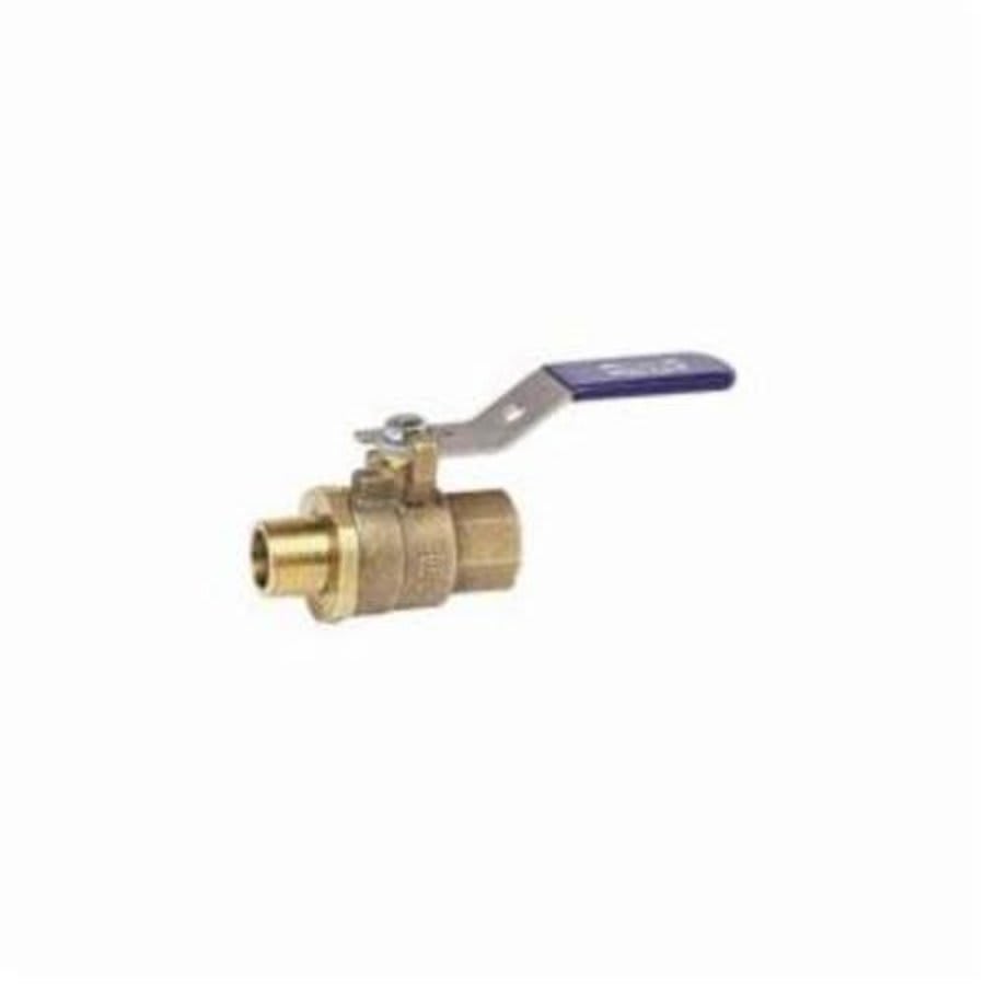2-Piece Ball Valve, 1/4 in, FNPT x MNPT, Full Port, Plated Brass Ball, Bronze