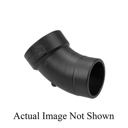 DWV Street 45 deg Elbow, 3 in, Spigot x Hub, ABS