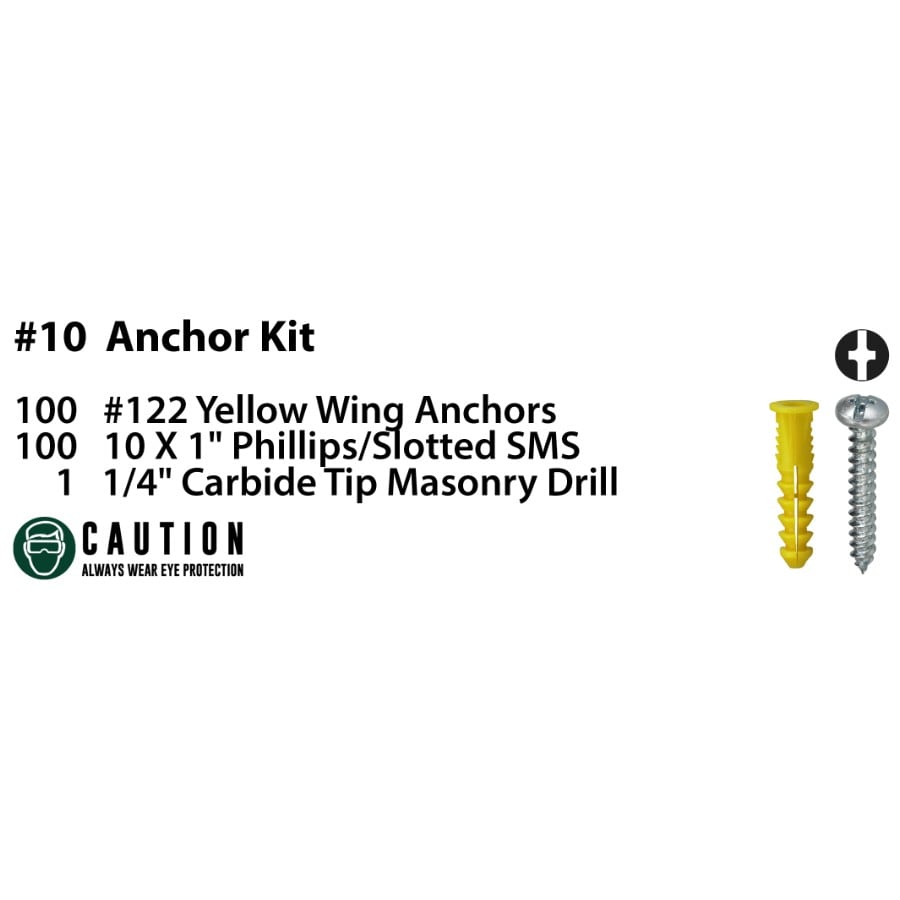 Screw Anchor Kit, #10 , Electrogalvanized