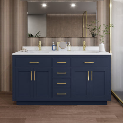 Beckett Double Bathroom Vanity with Toe Kick - 66W x 35H x 22D