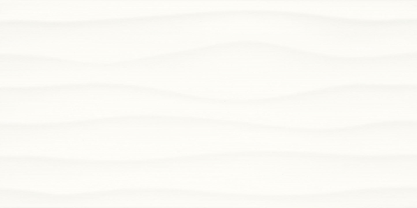 Multitude Origami White Rectangle, Wave 12X24 Textured