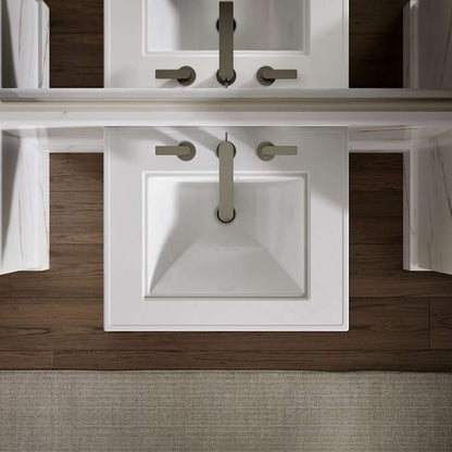 Memoirs Stately 24-1/2" Fireclay Pedestal Sink with Overflow and 3 Faucet Holes at 8" Centers