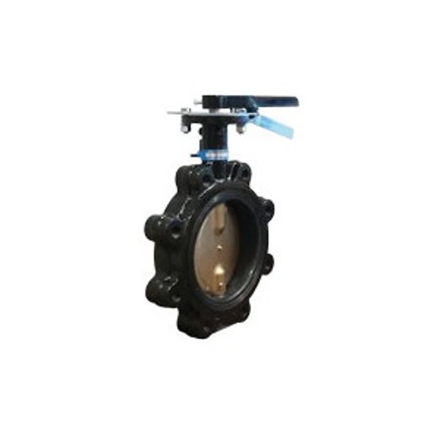 Lug Style Butterfly Valve, Lever Handle, 4 in, Flange, Ductile Iron