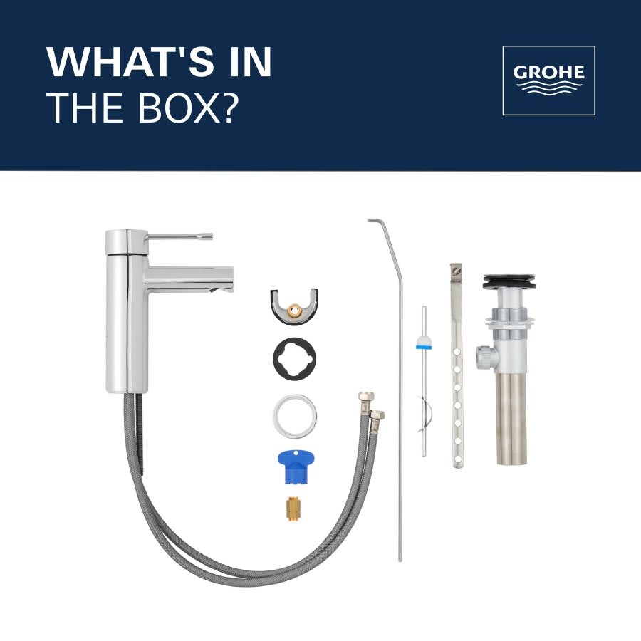 Essence New Single Hole Lavatory Faucet, ADA, 1 Handle, 1-Hole, 1.2 gpm, Chrome