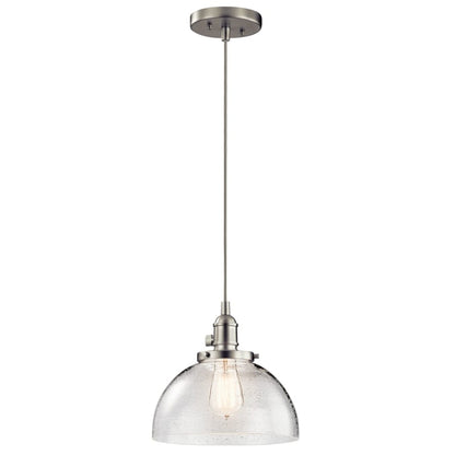 Avery Single Light 10" Wide Pendant with Clear Seedy Glass Shade