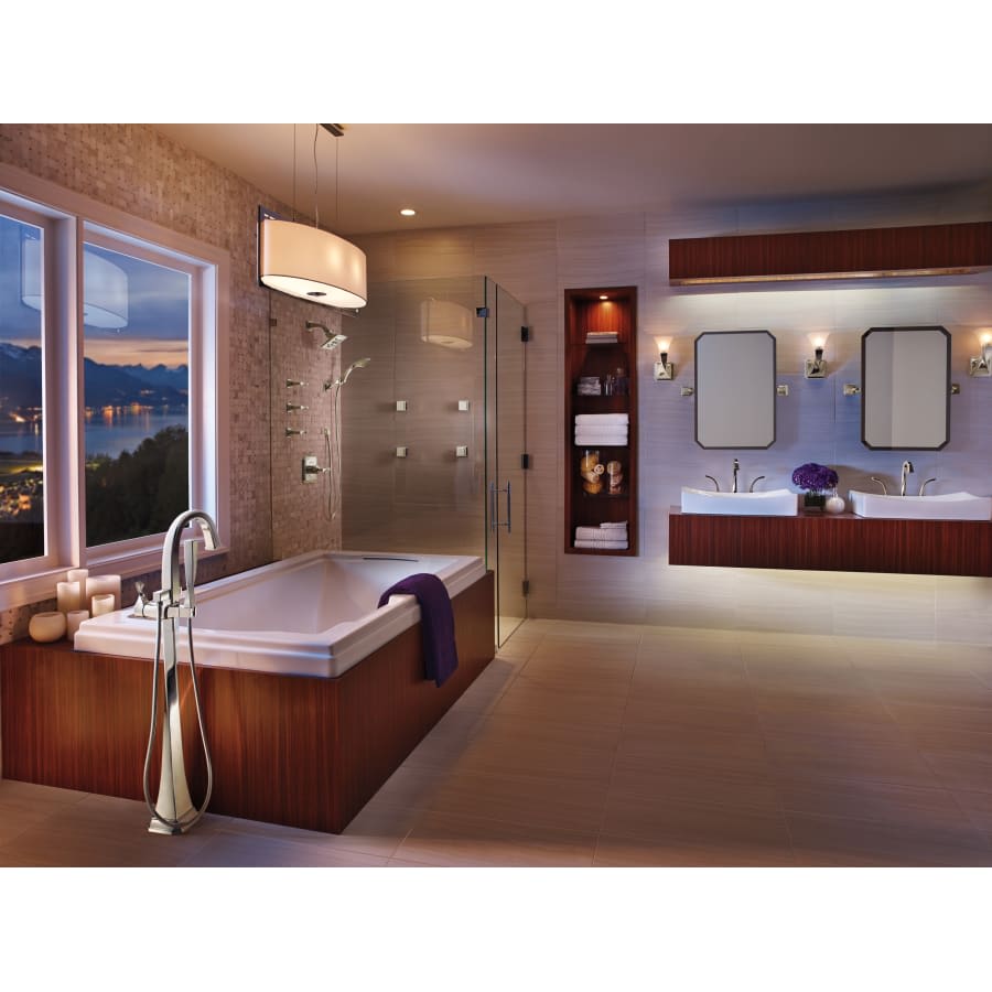 Virage Floor Mounted Tub Filler with Hand Shower - Less Valve