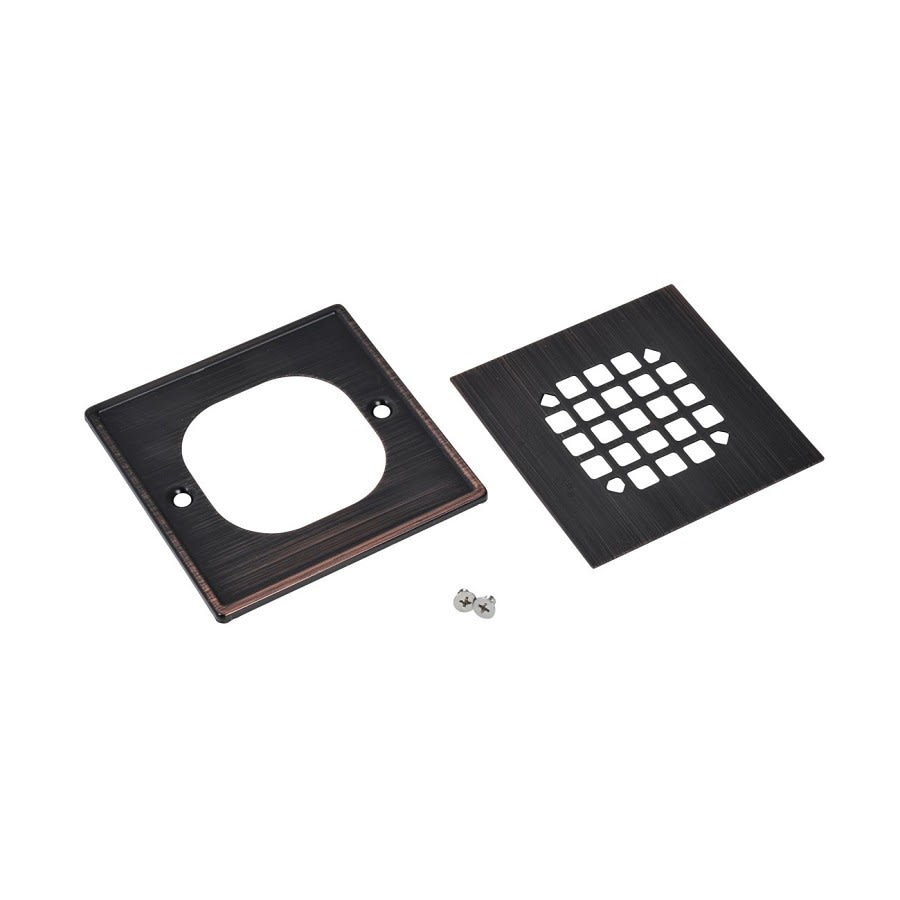 130 Series Square Snap-In Shower Strainer in Oil Rubbed Bronze