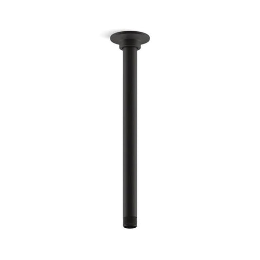 Shower Arm, Ceiling Mount, 12 in L, Matte Black