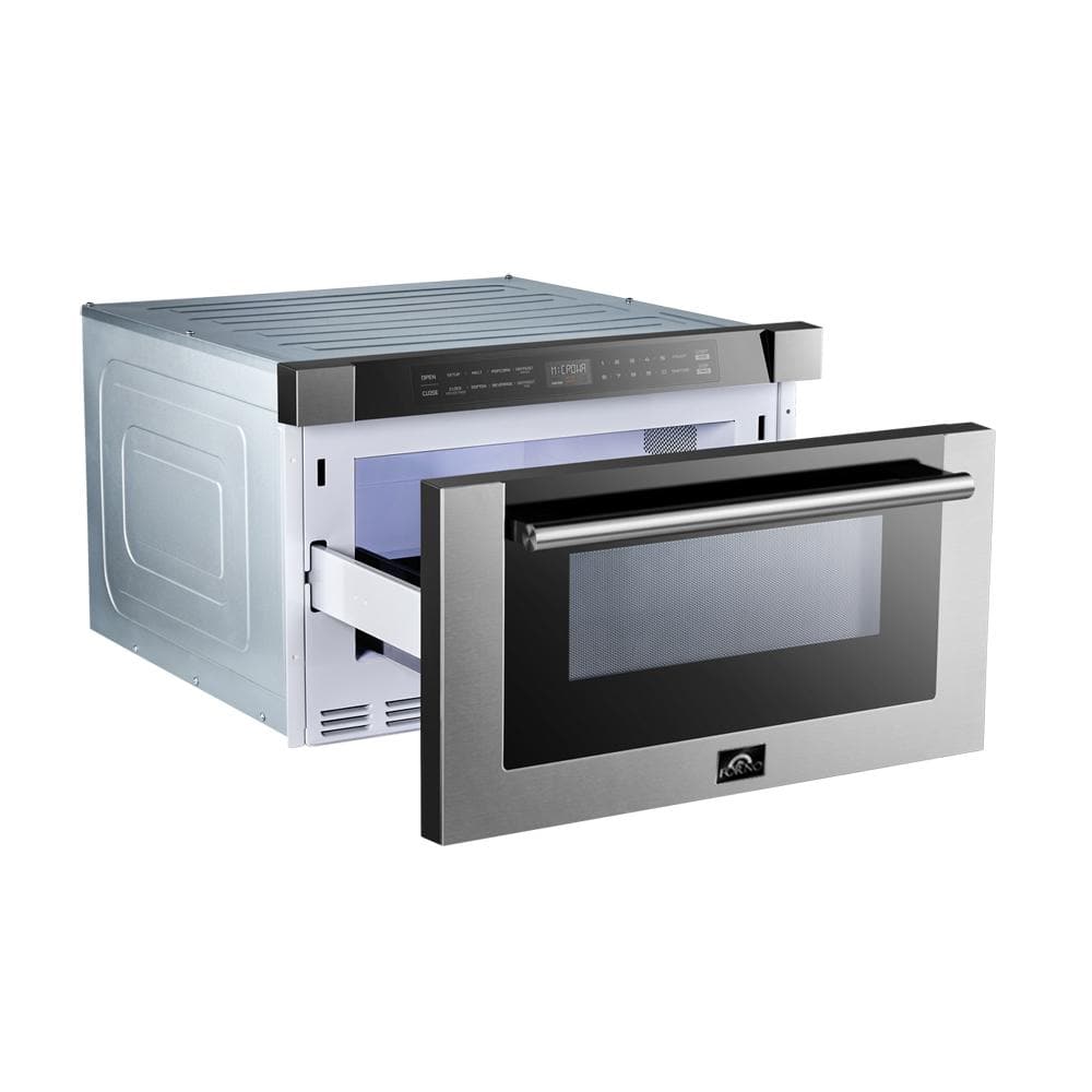 25.2 in. Width 1.2 cu.ft. Stainless Steel and Black 1500-Watt Built in Microwave Drawer