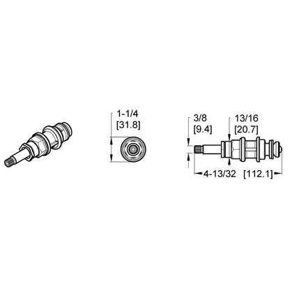 Stem Diverter Can With Bonnet, For Use With 01, 801 Series Tub and Shower