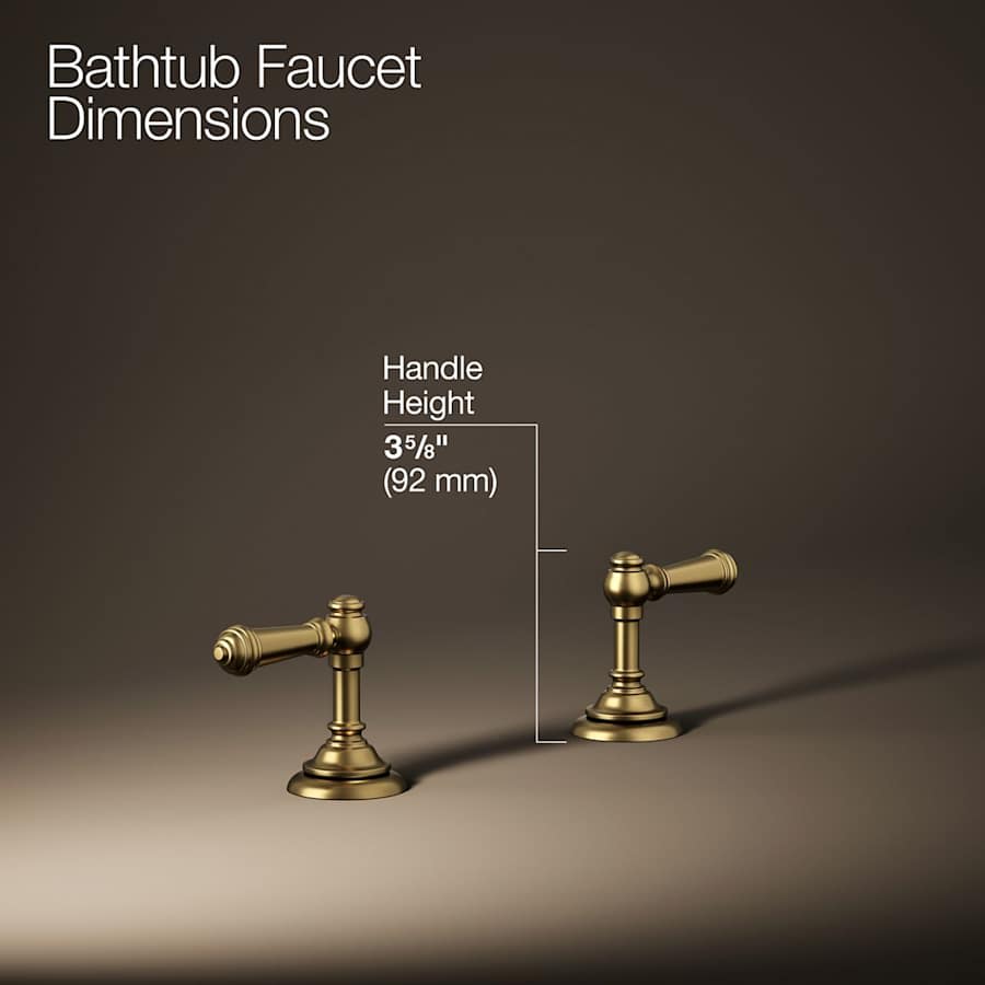 Artifacts Deck-Mount Bath Faucet Handle Trim with Lever Design