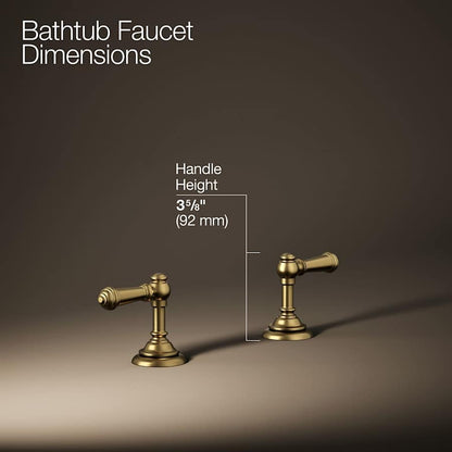 Artifacts Deck-Mount Bath Faucet Handle Trim with Lever Design