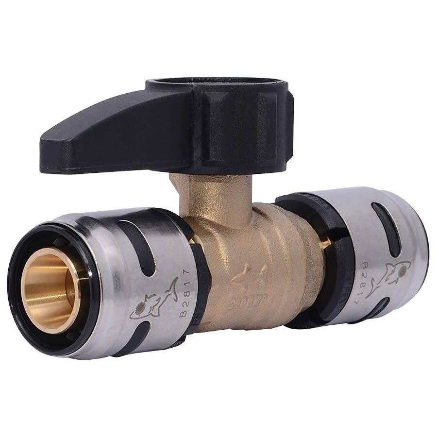 1-Piece Ball Valve, 3/4 in, SB, Full Port, Brass Ball, Brass