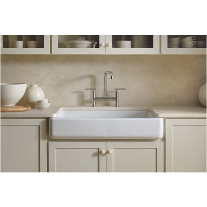 Whitehaven 35-1/2" Self-Trimming Farmhouse Single Basin Enameled Cast Iron Kitchen Sink