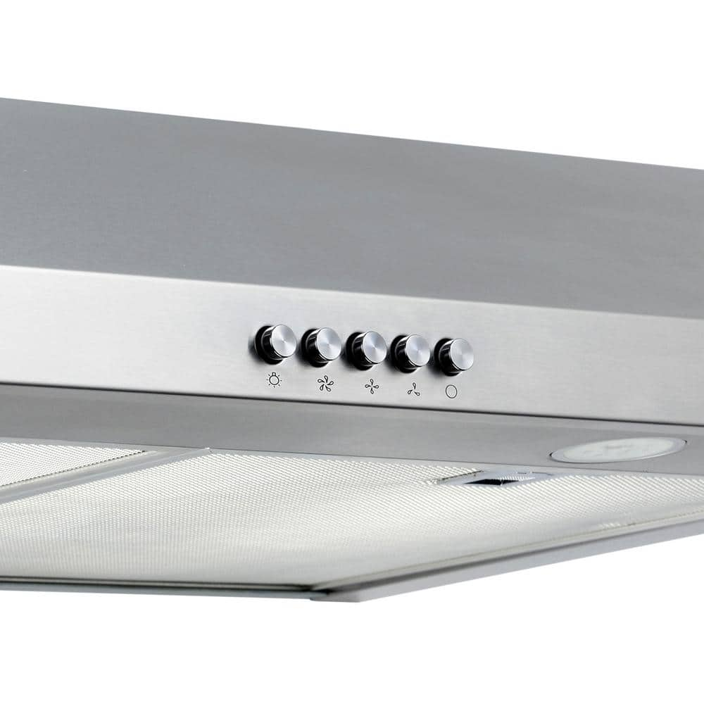 Caprelo 30 in. 320 CFM Convertible Under Cabinet Range Hood in Stainless Steel with LED Lighting and Charcoal Filter