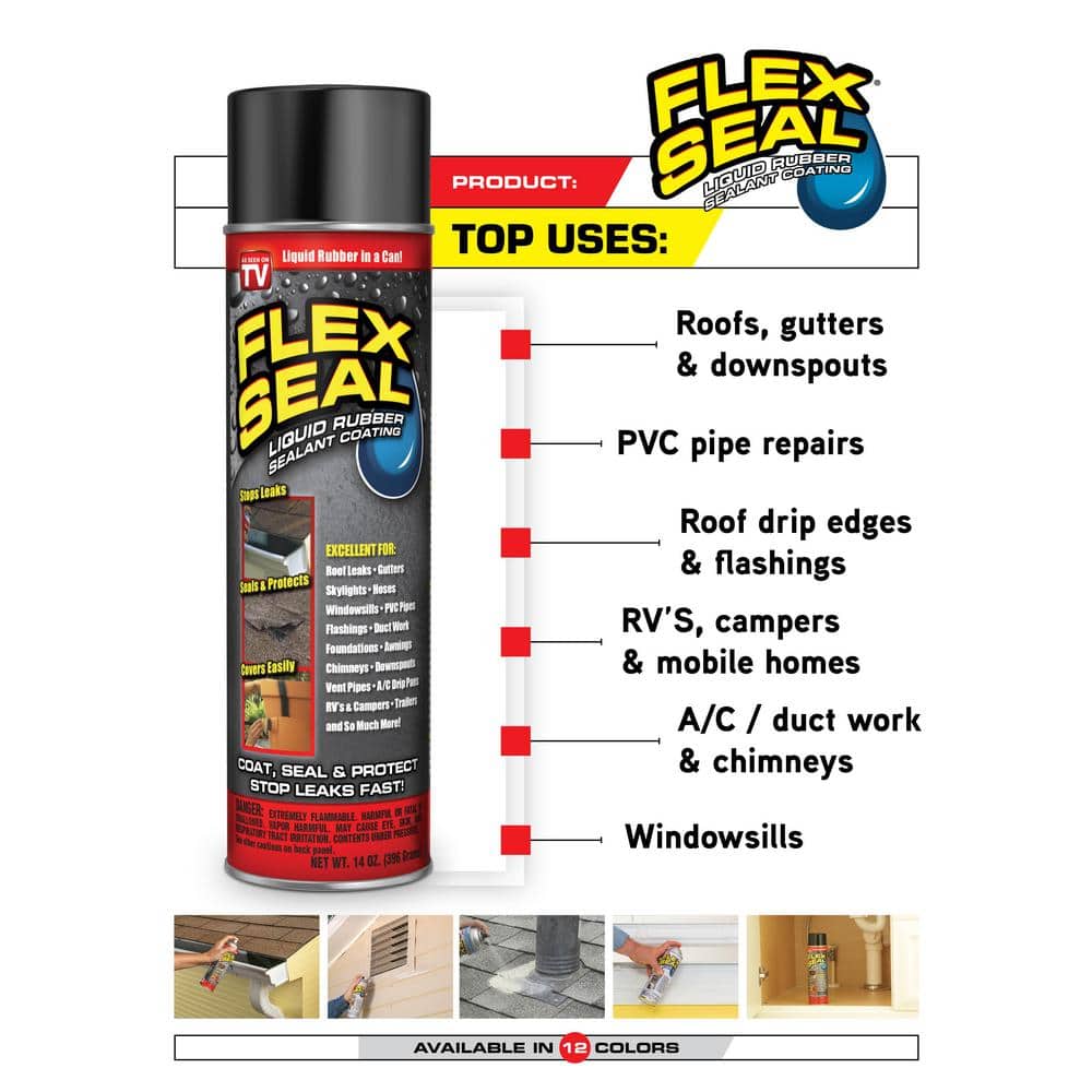 Flex Seal Clear 14 oz. Aerosol Liquid Rubber Sealant Coating Spray Paint