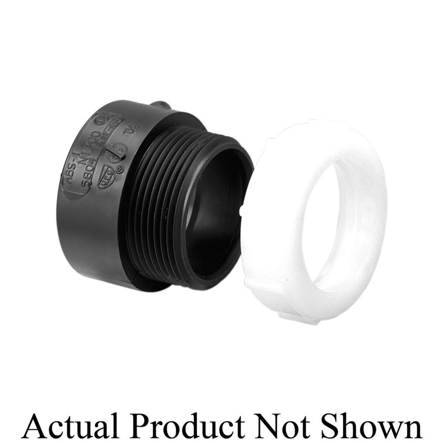 DWV Slip Joint Adapter, 2 in, Hub x Slip Joint, ABS