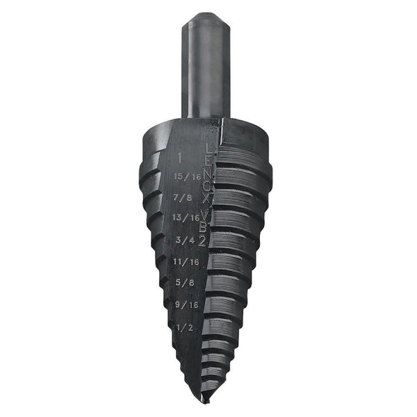 Vari-Bit® Step Drill Bit, 1/2 to 1 in, Max Hole Diameter, 9 Steps