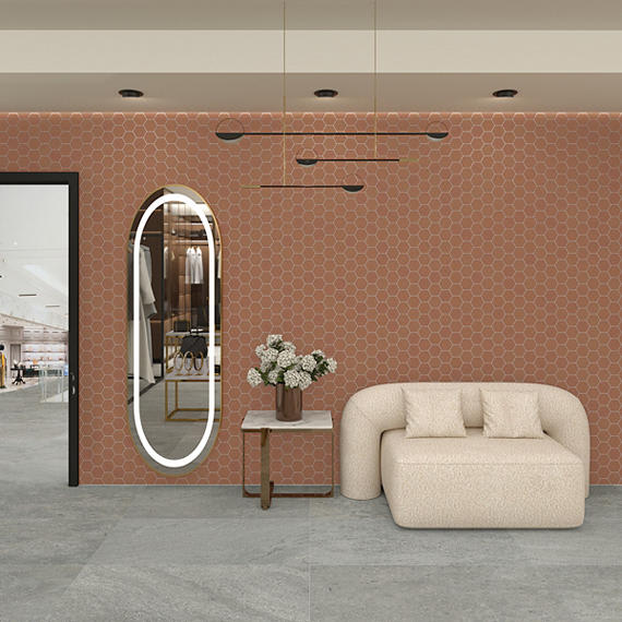 Rhyme and Reason Warm Terracotta Hexagon 4X4 Matte