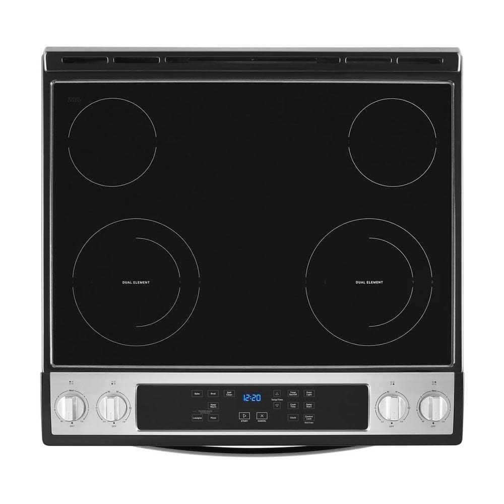 30"W 4.8Cuft Slide In 4E Smoothtop Electric Range Stainless Steel