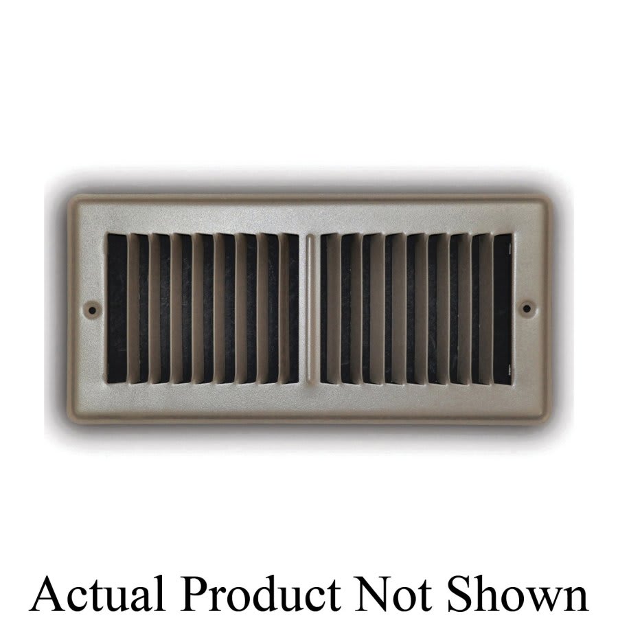 2-Way Toe-Space Supply Grille, 2 x 10 in, Short Blades, Steel, Brown