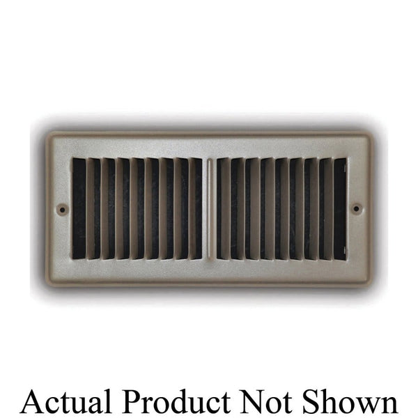 2-Way Toe-Space Supply Grille, 2 x 10 in, Short Blades, Steel, Brown