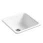 Iron/Tones® Single Bowl Kitchen Sink, Under Mount, 20-7/8 x 20-7/8 in, 9-1/2 in Bowl Depth, Cast Iron, White