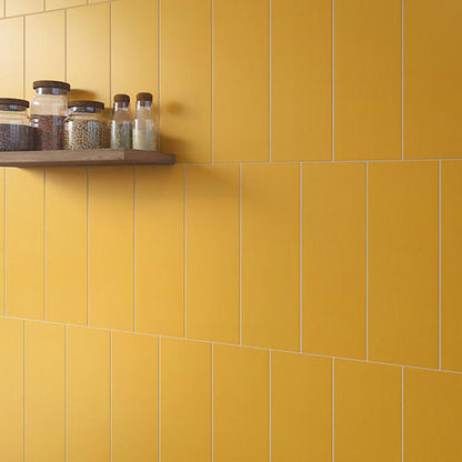 Color Wheel Linear Matte Mustard Rectangle 4X12 Matte