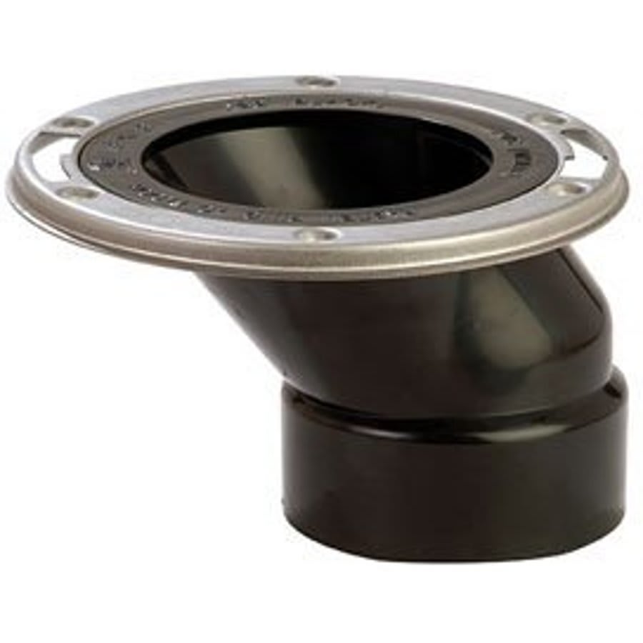 FullFlush™ DWV Metal Ring Offset Adjustable Closet Flange, 4 x 3 in, Hub, ABS