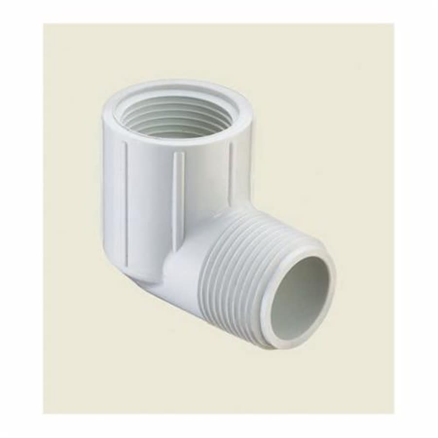 90 deg Elbow, 2 in, MNPT x FNPT, SCH 40/STD, PVC