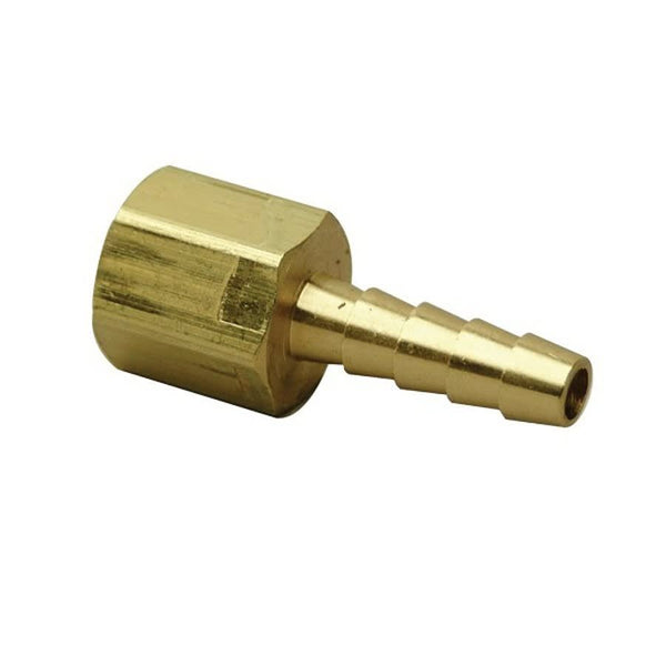 Female Hose Barb Adaptor, 1/4 in Hose Barb x FNPT, Brass