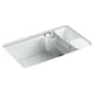 Riverby® Single Bowl Kitchen Sink, Under Mount, 33 x 22 in, 9-5/8 in Bowl Depth, 5-Hole, Cast Iron, White