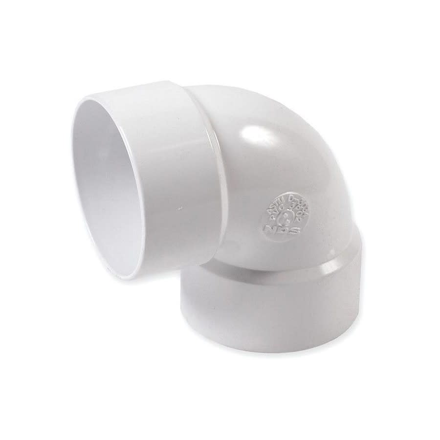 90 Deg Elbow 4 in Hub Type I PVC White
