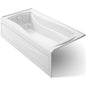 Mariposa Collection 72" Three Wall Alcove Soaking Bath Tub with Left Hand Drain, Apron Front and Integral Tile Flange