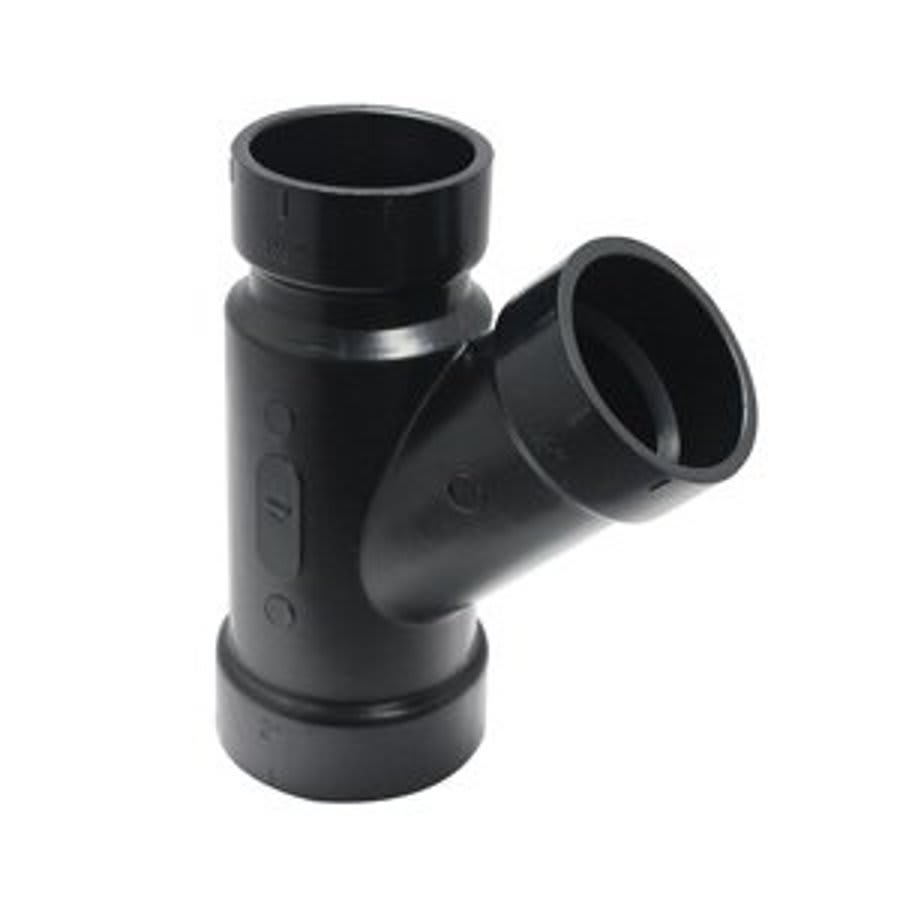 DWV Wye, 2 x 1-1/2 x 1-1/2 in, Hub, ABS