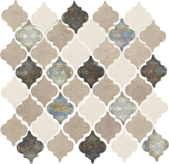 Decorative Accents Blanc Et Beige Raindrop, Straight Edge 1X2 Mix