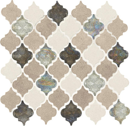 Decorative Accents Blanc Et Beige Raindrop, Straight Edge 1X2 Mix