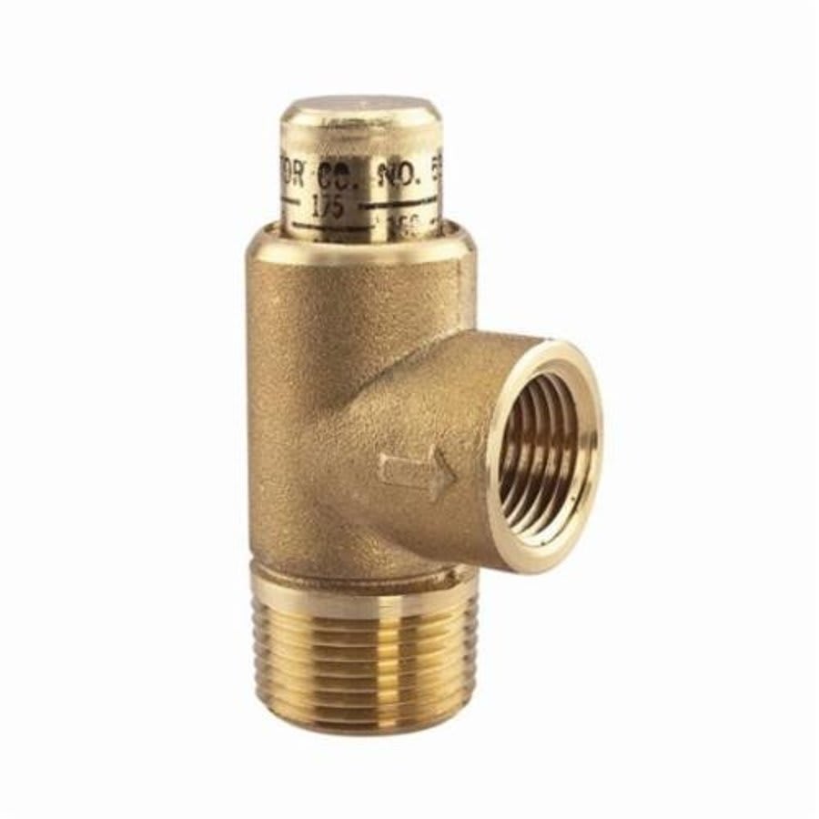 Pressure Relief Valve, 3/4 in, MNPT x FNPT, Brass