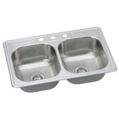 Bealeton 33" Drop In Double Basin Stainless Steel Kitchen Sink