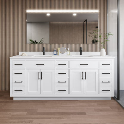 Beckett Double Bathroom Vanity with Toe Kick - 84W x 35H x 22D