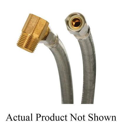 Flexible Water Supply, 3/8 in, Comp, 60 in L, Stainless Steel