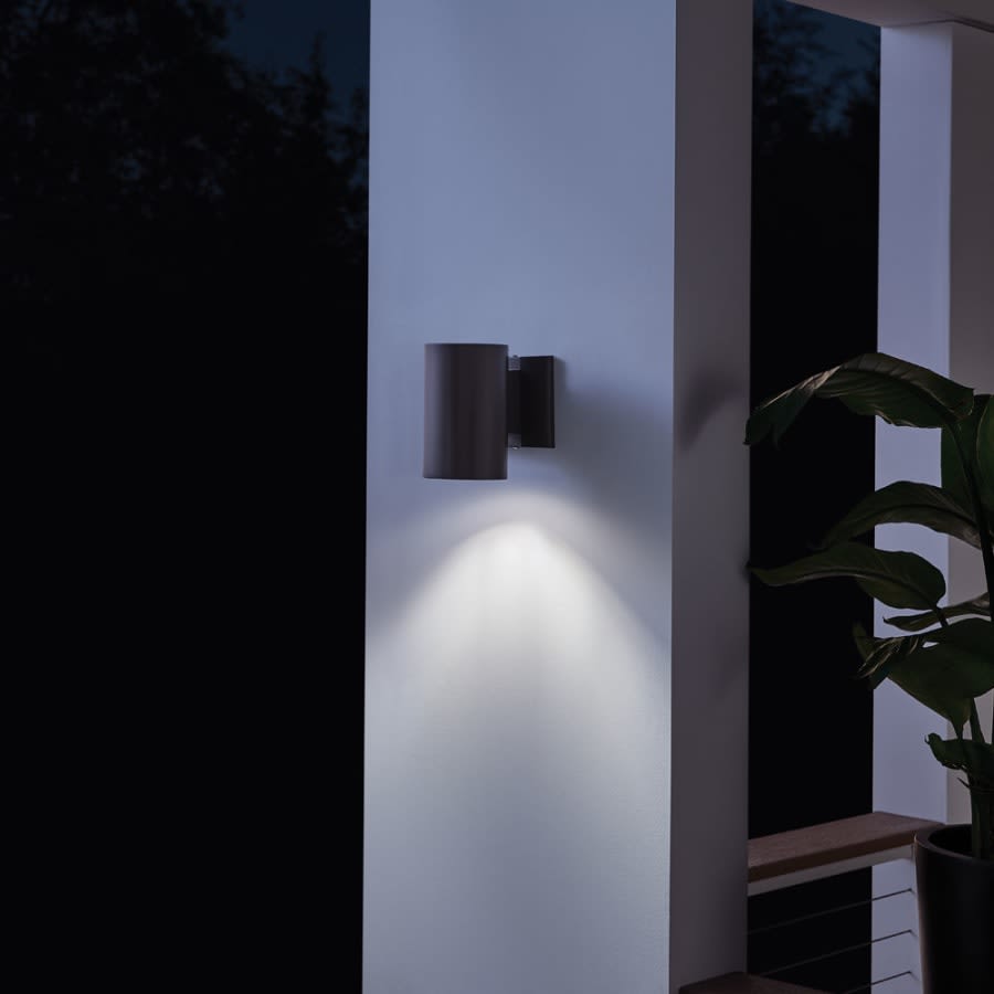 Cylinder Single Light 7" Tall Outdoor Wall Sconce