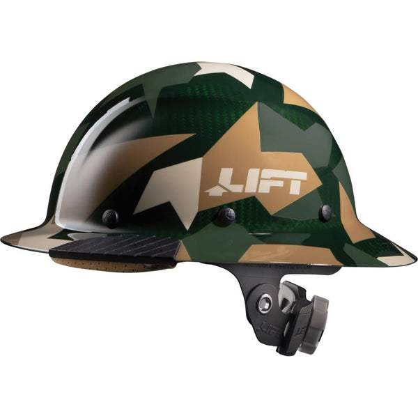 Jungle Camo Full Brim Carbon Fiber Hard Hat