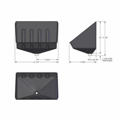 Wall Saver™ Tankless Heater Pan, Rectangular, 13-3/8 in Dia, Bottom Connection, Plastic