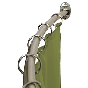Brushed Nickel 5' Curved Shower Rod