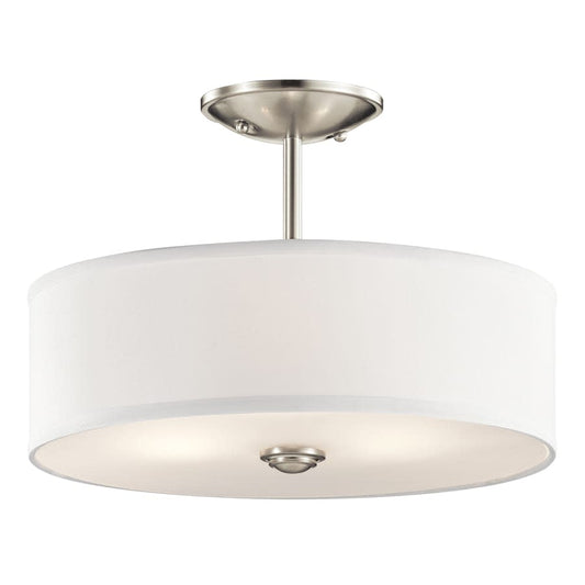 Shailene 3 Light 14" Wide Semi-Flush Drum Ceiling Fixture