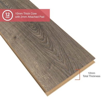 Outlast+ Vintage Pewter Oak 12 mm T x 7.4 in. W Waterproof Laminate Wood Flooring (19.6 sqft/case)