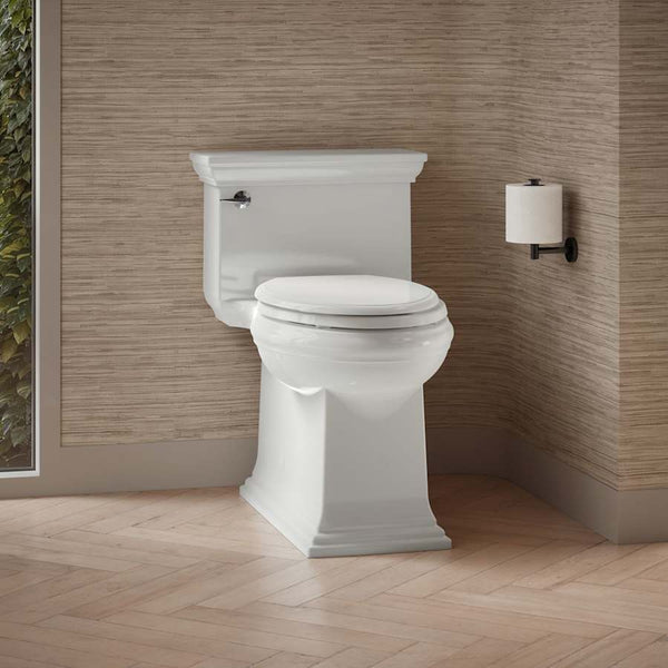 Memoirs 1.28 GPF Compact Elongated One-Piece Comfort Height Toilet with AquaPiston and Glenbury Quiet-Close Seat Included
