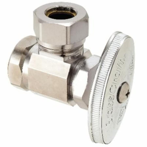 Multi Turn Angle Stop, 1/2 x 7/16 in, FNPT x Comp, Chrome